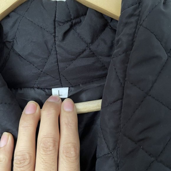 Women Wrap Long Padded Coat Oversize Large L Black Tie Adjustable Pockets - Picture 13 of 15